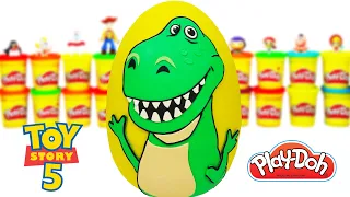 Huevo Sorpresa Gigante de Rex de la Película Toy Story en Español de Plastilina Play Doh