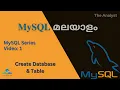 MySQL Basics Create Table Database in MySQL MySQL Tutorial Malayalam 1