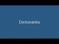 14 Python dictionaries