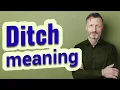 Ditch Meaning of ditch