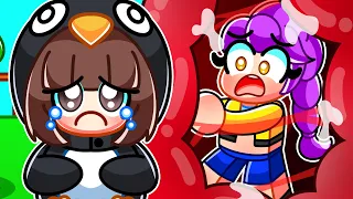 RUMI e JINU ENTRARAM DENTRO DO CORPO DA PINGUIM GUGUGAGA no ROBLOX!