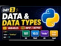 Python Data Types Variables Tutorial in Hindi Input Output Practice Questions Python Day 3
