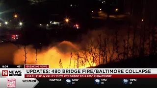 Large fire underneath the Valley View Bridge update on Baltimore bridge collapse