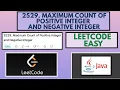 Leetcode 2529 Maximum Count of Positive Integer and Negative Integer Easy Java Solution