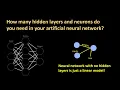 155 - How many hidden layers and neurons do you need in your artificial neural network