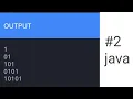 Pattern Binary Numbers Java