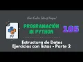 105 Curso Python Estructura de Datos Ejercicios con listas Parte 2