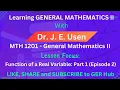 Functions of a Real Variable Second Live Class - General Mathematics 2