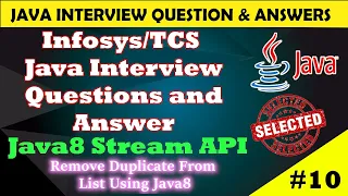 Remove Duplicate Number From List Using Java8 TCS Java Interview Questions and Answers HINDI