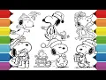 Coloring Christmas Snoopy Peanuts Coloring Pages Markers