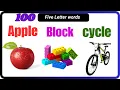 100 Five letter words for kids English Vocabulary