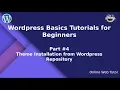 Learn Wordpress Basics Tutorial for beginners Part Theme Installation in Wordpress