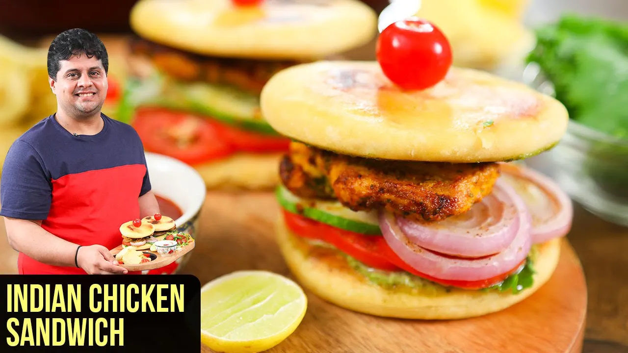 Indian Chicken Sandwich   How to make Chicken Naan Sandwich   Sandwich Recipe by Prateek Dhawan