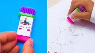 Toothbrush as an eraser?😱 DIY useful crafts, ideas and many more to enjoy!☺️