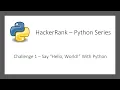 HackerRank Python Series - Challenge 1