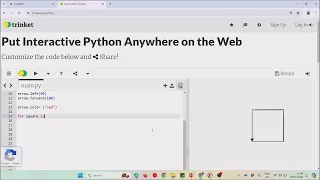 Iteration FOR Loop Python Turtle Trinket