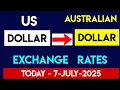 1 AUD to USD Convert Australian Dollars to US Dollars Currency Exchange Rate Today 07 July 2025