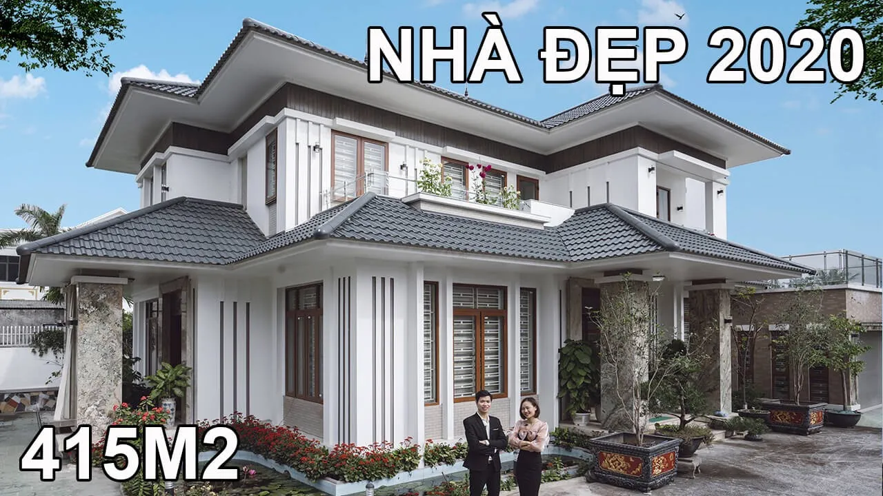 Mẫu thiết kế biệt thự 2 tầng kiểu hiện đại 415m2 tại Hưng Yên