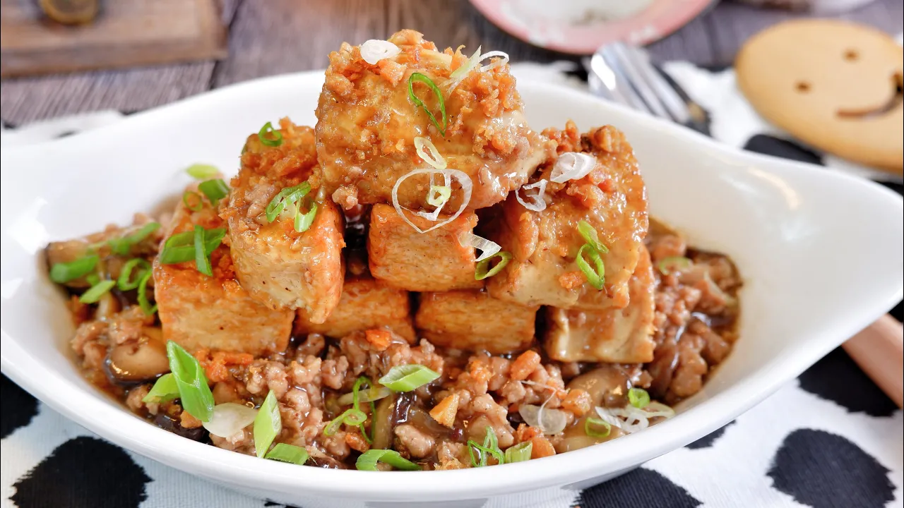 Super Easy Braised Egg Tofu w/ Minced Meat from Scratch  Super Easy Chinese Recipe