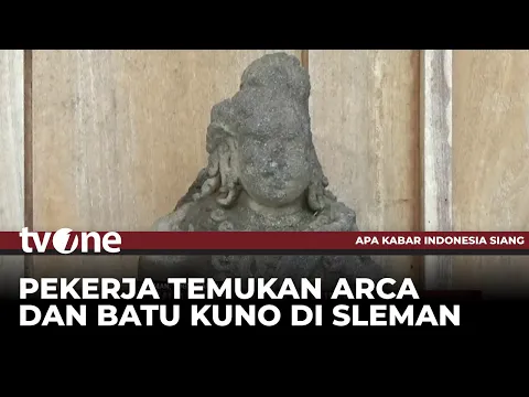 Pekerja Temukan Arca dan Batu Kuno di Sleman
