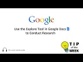 Use the Explore Tool to Conduct Research in Google Docs