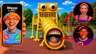 SLIDE EATER vs BLIPPI.EXE and MEEKAH.EXE and MS.RACHEL.EXE all friends in REAL LIFE