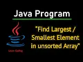 Java Tutorial Find Largest and Smallest Element in an Array Step-by-Step Guide