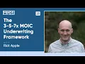 The 3-5-7x MOIC Underwriting Framework Rick Apple of Upside Growth Partners