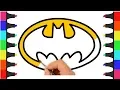 Batman Logo Coloring Pages for Kids - How to Draw Batman Logo