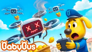 Drone bay mất kiểm soát | Đội cảnh sát đi tuần tập 04 | Hoạt hình cảnh sát trưởng Labrador | BabyBus