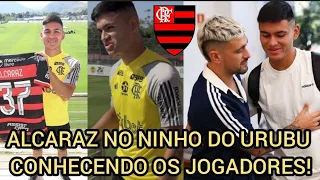 ALCARAZ CONHECE JOGADORES DO FLAMENGO NO NINHO DO URUBU! CHEGADA DE ALEX SANDO NO RIO! NOTÍCIAS FLA