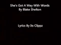 Blake Shelton She's Got a Way With Words Lyrics