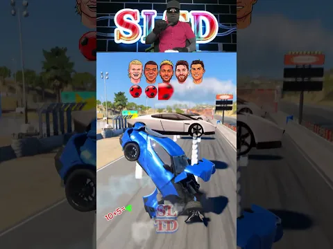 Player's Cars vs 12 Tesla Flying Cars βΊοΈπ #beamng #carjump #gaming #shorts