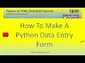 How To Make A Python Data Entry Form