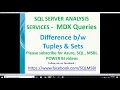 Difference between tuples and sets in mdx SSAS MDX Interview questions tuple in mdx mdx set