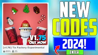 SECRET UPDATE TIX FACTORY EXPERIMENTAL CODES 2024 UPD
