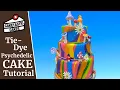 Tie-Dye Psychedelic 70 s themed Cake