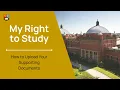 My Right to Study How to Upload Your Supporting Documents