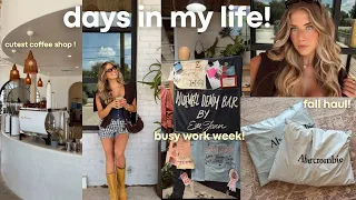 busy days in my life cutest coffee shop influencer events work days fall abercrombie haul