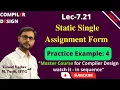 L7 21 Static Single Assignment Form Example-4 Compiler Design CD