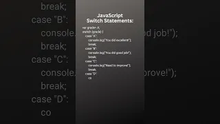 JavaScript Switch Statement Tutorial for beginners