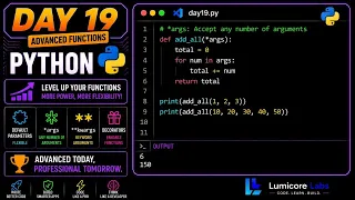 Python Advanced Functions args kwargs Decorators Lumicore Labs - Day 19