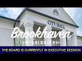 Regular Board Meeting Return From Recess August 6 2026 City of Brookhaven MS Government