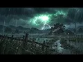 Gloomy Storm Clouds Rolling Over the Mountains | Fall Asleep Fast with Heavy Rain & Rolling Thunder
