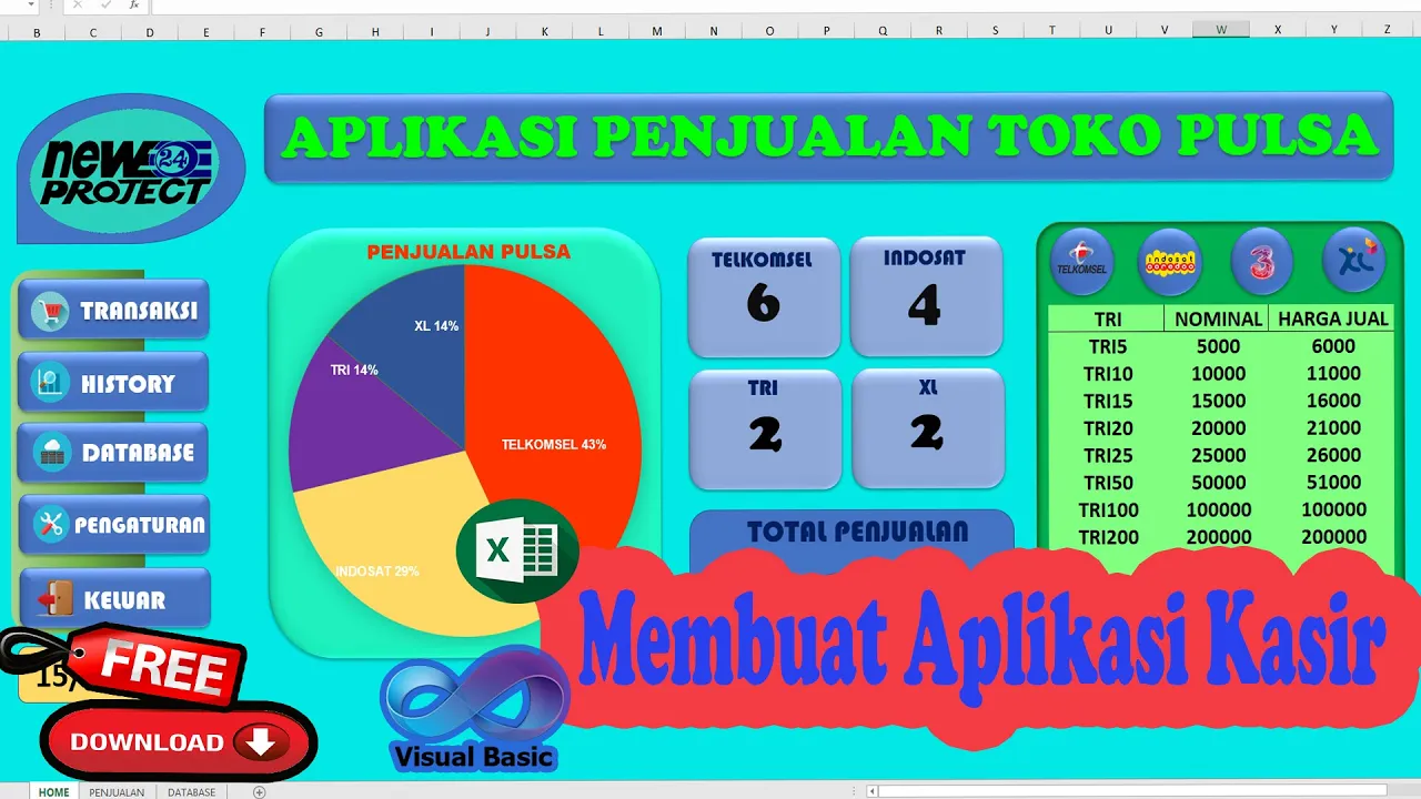 Excel Untuk Penjualan Pulsa | Gratis