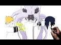 Download Lagu How To Draw Naruto \u0026 Sasuke vs Momoshiki | Step By Step | Naruto