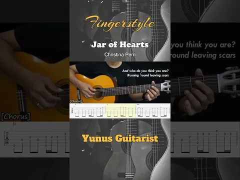Jar of Hearts - Christina Perri - Fingerstyle Guitar Tutorial TAB + Chords + Lyrics #fingerstyle