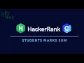 17 Calculate student s marks Sum HackerRank - C