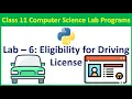 Write A Python Program To Check Whether A Person Is Eligible To Get Driving License Or Not