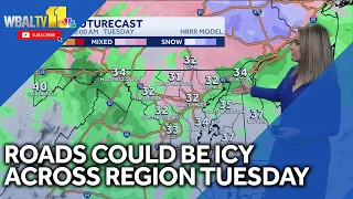 Roads could be icy across region Tuesday morning